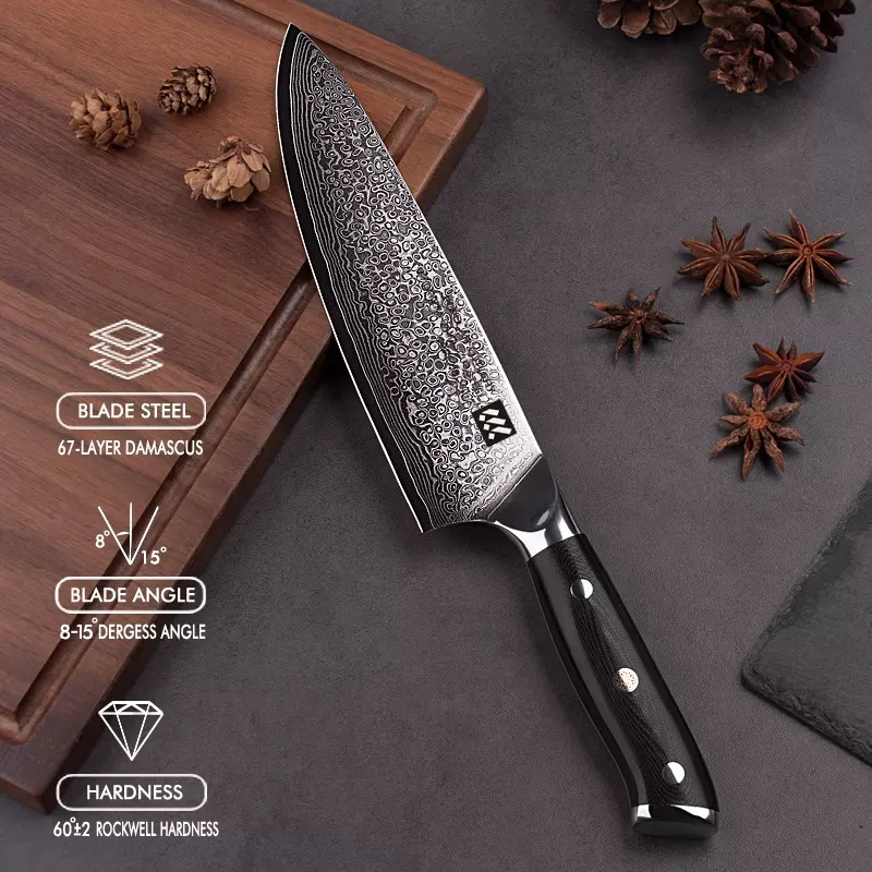 Cuchillo Chef Acero Damasco Profesional De Cuchillos Cocina