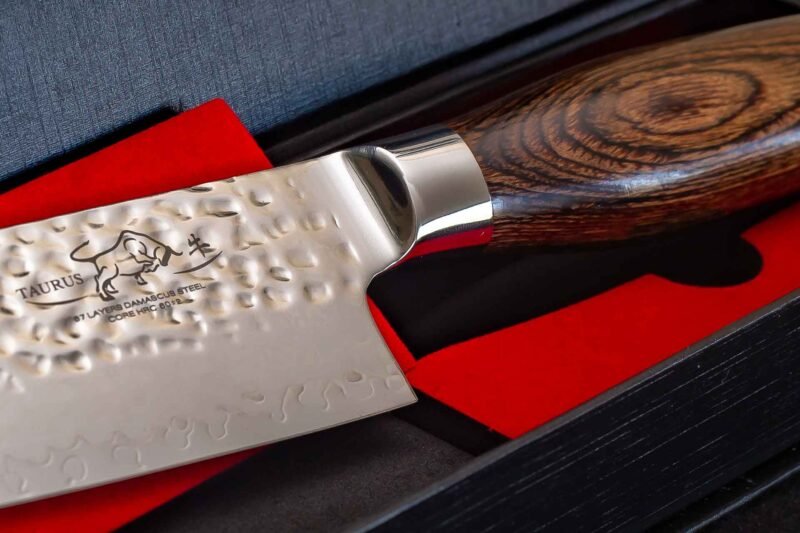 Cuchillo Santoku 7" Acero Damasco Mango Pakka - Imagen 2