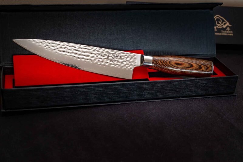 Cuchillo Chef Acero Damasco 8" Mango Pakka - Imagen 3