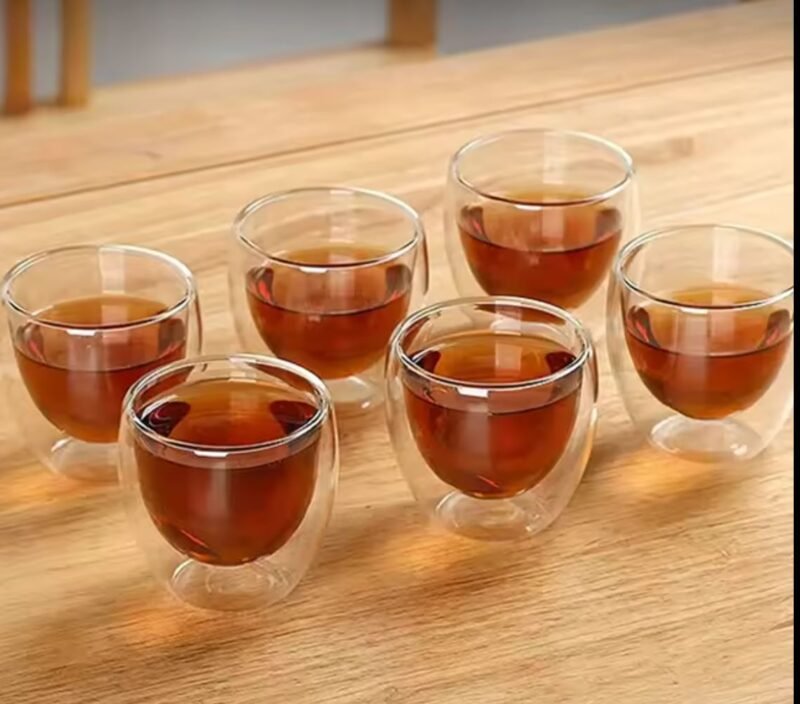 Set 6 Vasos Café Vidrio Doble Pared Térmico - Imagen 2