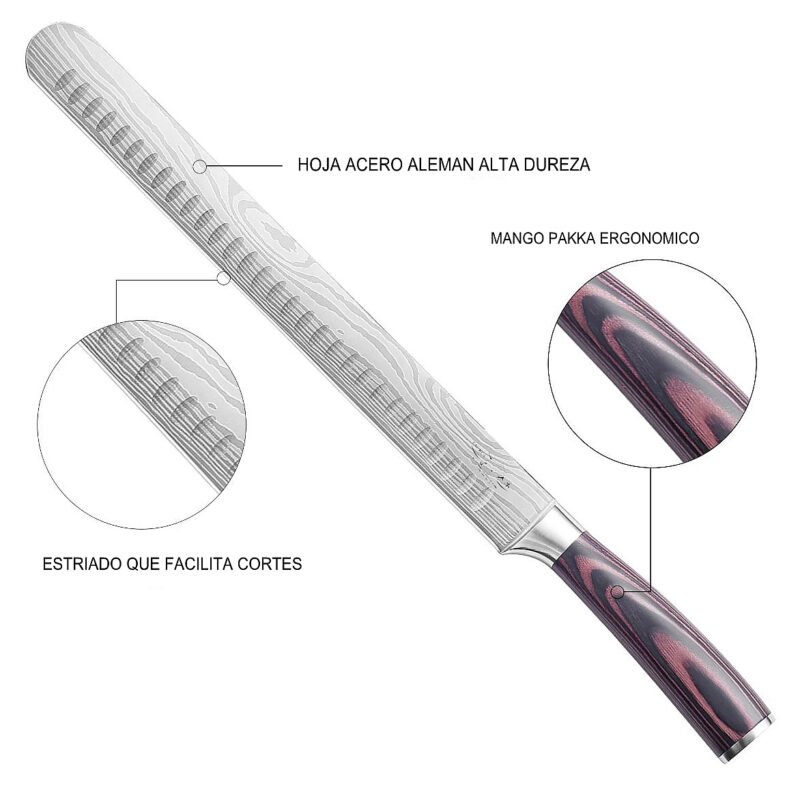 Cuchillo Jamon Serrano 43cm. pakka - Imagen 5