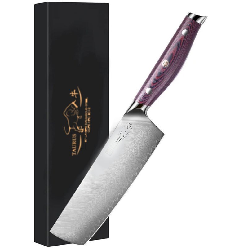 Cuchillo  Nakiri Acero Damasco 7" Mango Pakka