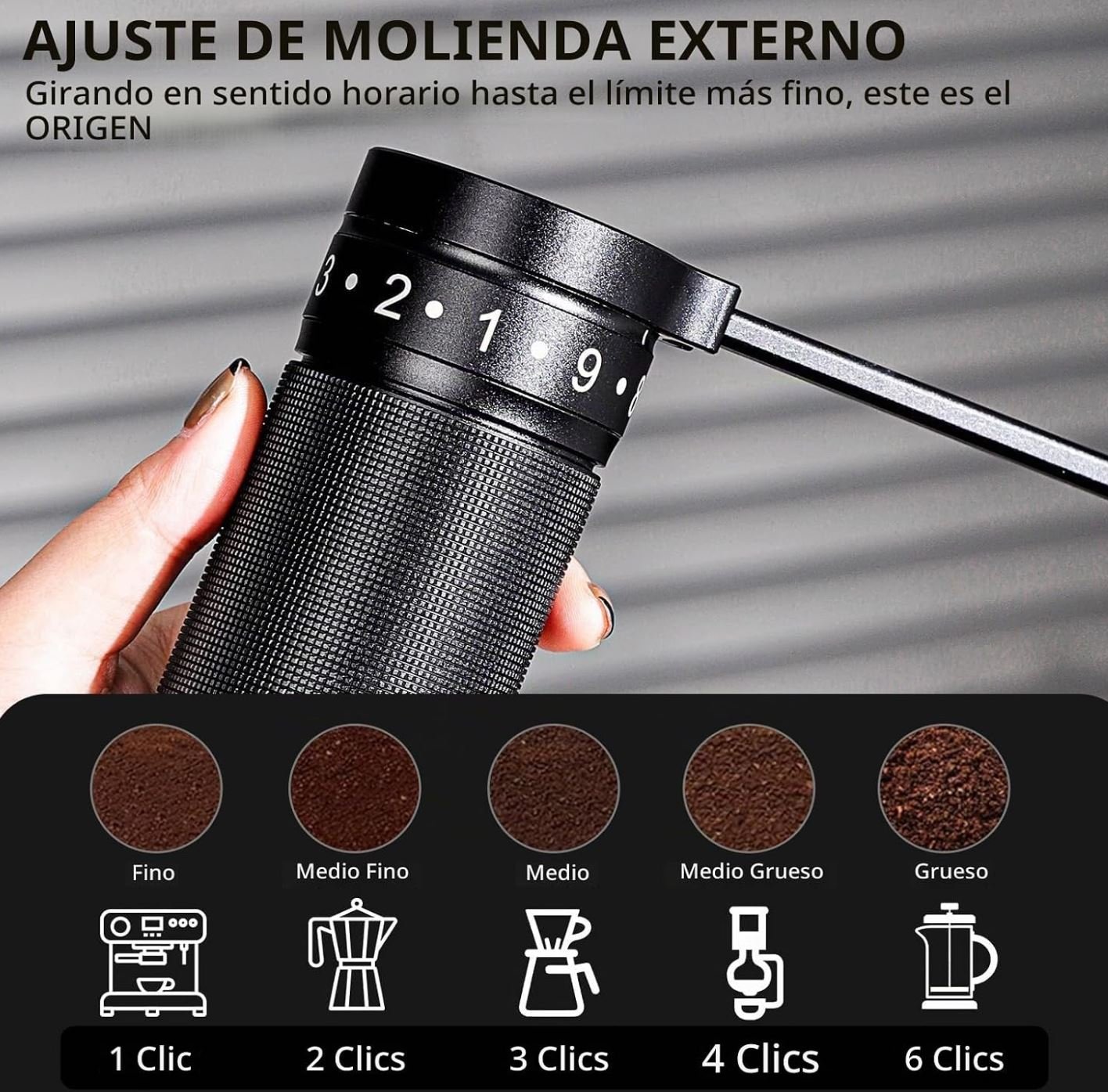 Molinillo Bincoo Sm01 Acero Fresa 6 Puntas - Imagen 2